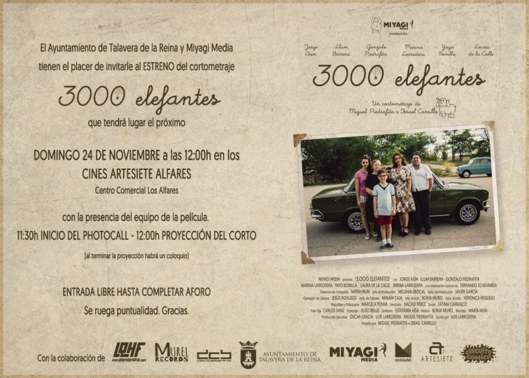Talavera de la Reina acoge el estreno del cortometraje 