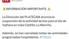 Suspendida la actividad docente y sanitaria en Castilla-La Mancha