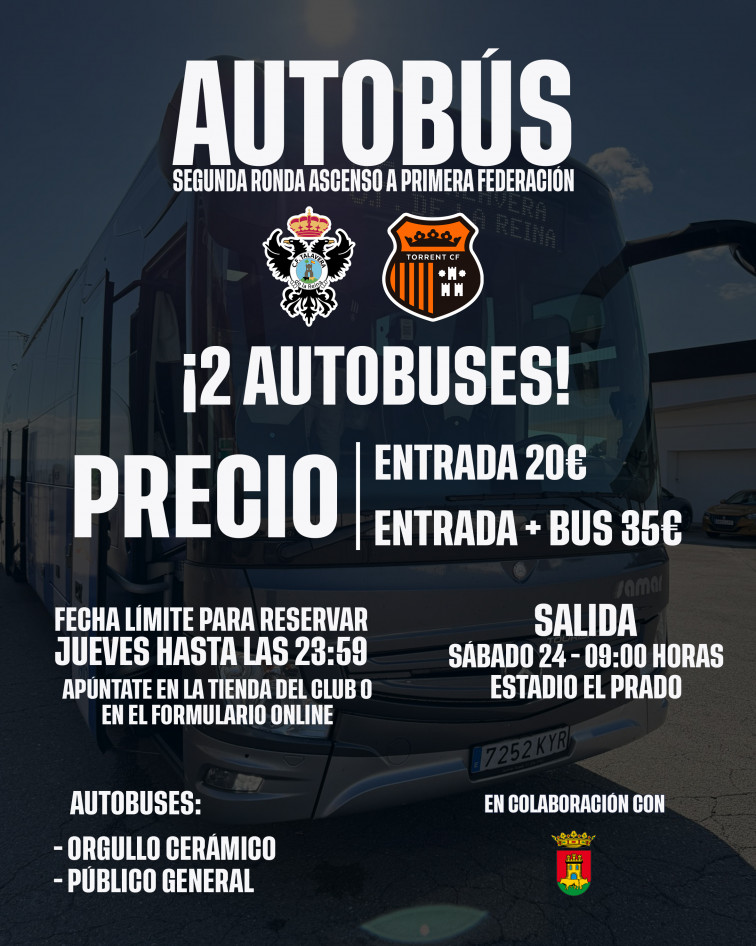 ¡Acompaña y anima al CF Talavera en Torrent!